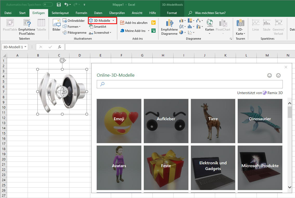 Office 2019 3D-Modelle