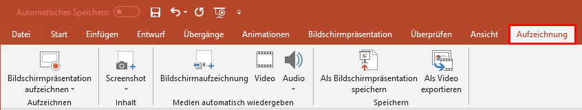 PowerPoint Aufzeichnungen verwenden