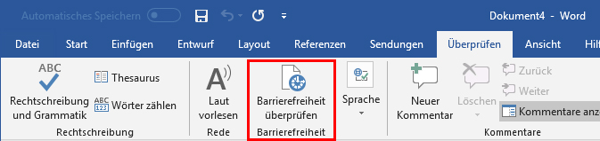 Neu in Office 2019: Unterstützung bei der Fehlerkorrektur für Barrierefreiheit